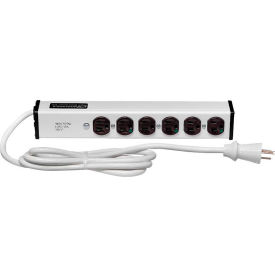 Medical Grade Surge Protected Power Strip, 6 Outlets, 15A, 3kA, 15' Cord