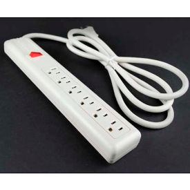 Power Strip with Lighted Switch, 6 Outlets, 15A, 6' Cord