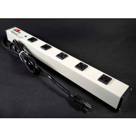 Surge Protected Power Strip with Lighted Switch, 5 Outlets, 15A, 3kA, 6' Cord