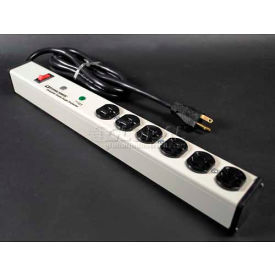 Surge Protected Power Strip W/Lighted Switch, 6 Outlets, 20A, 3kA, 15' Cord