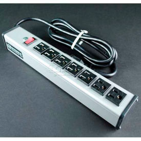Power Strip with Lighted Switch, 7 Outlets, 15A, 6' Cord