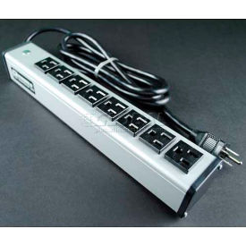 Power Strip, 8 Outlets, 15A, 13"L, 6' Cord