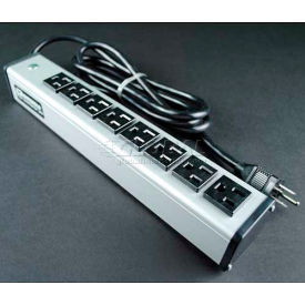 Power Strip, 8 Outlets, 15A, 13"L, 15' Cord