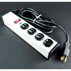 Power Strip, 4 Outlets, 20A, 15' Cord