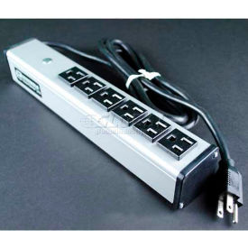 Power Strip, 6 Outlets, 15A, 6' Cord