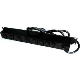 Rack Mount Surge Protected Power Strip, 8 Rear Outlets, 15A, 3Ka, 6' Cord