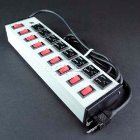 Power Strip, 8 Individually Switched Outlets, 15A, 15' Cord