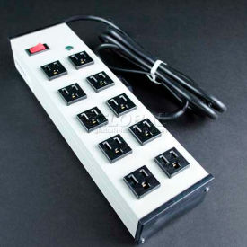 Power Strip W/Lighted Switch, 10 Outlets, 15A, 15' Cord