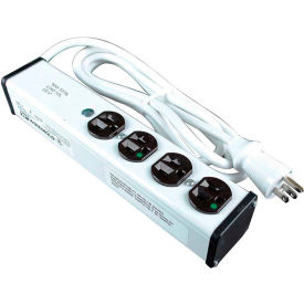 Medical Grade Surge Protected Power Strip, 4 Outlets, 15A, 3kA, 15' Cord