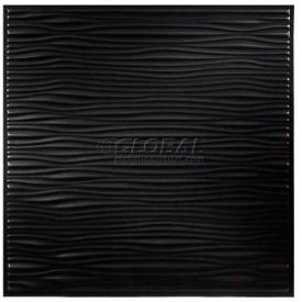 Designer Drifts PVC Ceiling Tile, 2'L X 2'W, Satin Black - 12/Case
