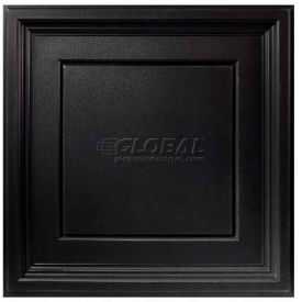 Designer Icon Coffer PVC Ceiling Tile, 2'L X 2'W, Satin Black - 12/Case