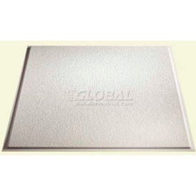 Stucco Revealed Edge PVC Ceiling Tile, 2'L X 2'W, White - 12/Case