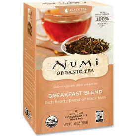 Organic Black Tea, Breakfast Blend, Single Cup Bags, 18/Box