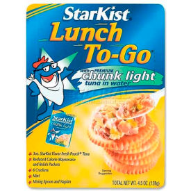 Lunch To-Go Tuna Kit, Chunk Light, 4.5 oz, 12/Carton