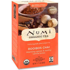 Organic Herbal Tea, Rooibos Chai, Single Cup Bags, 18/Box