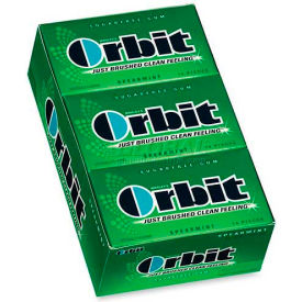 Orbit Chewing Gum, Spearmint, 14 Pieces/Pack, 12/Box