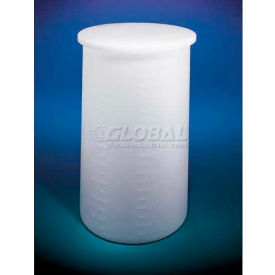 HDPE Heavyweight, 30 Gallon, Cylindrical Tank with Cover, 18 Inch Diameter x 30 Inch Height, 3/16 Inch Wall, White