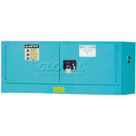 12 Gal. Acid Cabinet, Self-Close, 2 Door, Piggyback, 43"W x 18"D x 18"H, Blue