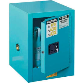 4 Gal. Acid Cabinet, Corrosive, Self-Close, 1 Door, 17"W x 17"D x 22"H, Blue