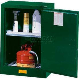 12 Gallon 1 Door, Self-Close, Compac, Pesticide Cabinet, 23-1/4"W x 18"D x 35"H, Green