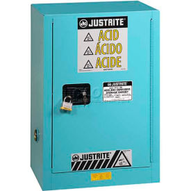 15 Gal. Acid Cabinet, Self-Close, 2 Door, Piggyback, 24"W x 21-5/8"D x 35-3/4"H, Blue