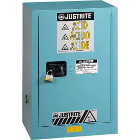 15 Gal. Acid Cabinet, Manual Close, 1 Door, 23-1/4"W x 18"D x 44"H, Blue