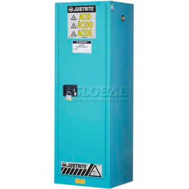 22 Gal. Acid Cabinet, Self-Close, 1 Door, 23-1/4"W x 18"D x 65"H, Blue