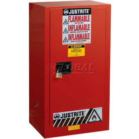 20 Gallon 1 Door, Self-Close, Paint & Ink Cabinet, 23-1/4"W x 18"D x 44"H, Red