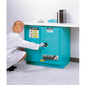 19 Gal. Acid Cabinet, Manual Close, 2 Door, 30"W x 21-5/8"D x 35-3/4"H, Silver