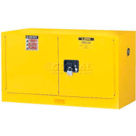 17 Gallon 2 Door, Self-Close, Piggyback, Flammable Cabinet, 43"W x 18"D x 24"H, Yellow