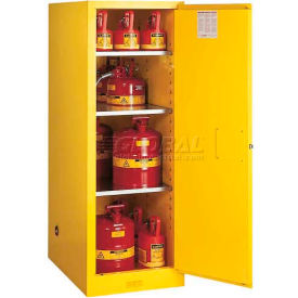 54 Gallon 1 Door, Manual, Slimline Flammable Cabinet, 23-1/4"W x 34"D x 65"H, White