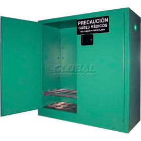 24 D & E Cylinder Vertical Medical Fire Lined Gas Cabinet 43"Wx18"Dx44"H Manual Close
