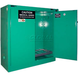 24 D & E Cylinder Vertical Medical Fire Lined Gas Cabinet 43"Wx18"Dx46"H Self Close
