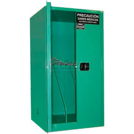 9 H Cylinder Vertical Medical Fire Lined Gas Cabinet 34"Wx34"Dx65"H, Manual Close
