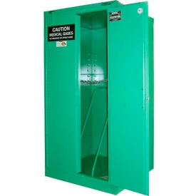 9 H Cylinder Vertical Medical Fire Lined Gas Cabinet 34"Wx34"Dx67"H Self Close