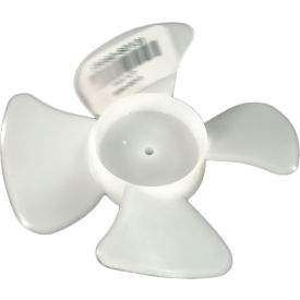 Small Plastic Push-On Fan Blade, 4" Diameter, Clockwise Rotation, 3/16" Bore, 3/4" Blade Depth, 4 Blades