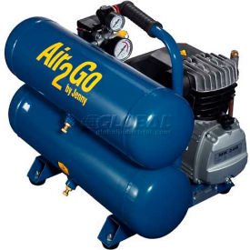 Portable Electric Air Compressor, 2HP, 4.8 Gallon, Twin Stack, 4 CFM