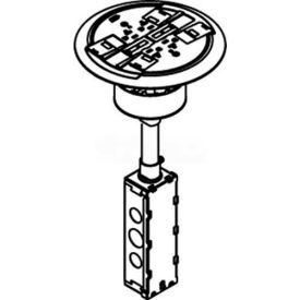 Poke-Thru Flange & Black Slide Holder, Assembled Unit, Aluminum