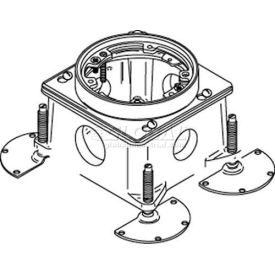 Floor Box Threaded Conduit Openings, Cast Iron, 2 Sides