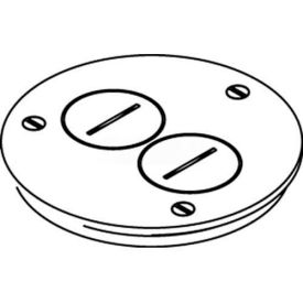 Floor Box Cover Plate, Brass, W/Screw Plug Openings, For Tile