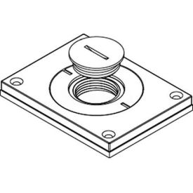 Floor Bx Cvr. For Power Or Comm, Brushed Alum., 2" & 1" Plugs