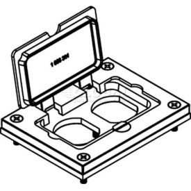 Floor Box Cvr. w/Sgl Rectangular Flip Lid, For Dplx Recpt., Brass