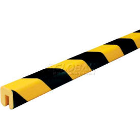 Shelf Bumper Guard, Type G, 196-3/4"L x 1-1/16"W x 1-1/4"H, Black & Yellow