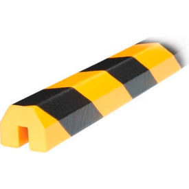 Shelf Bumper Guard, Type BB, 196-3/4"L x 1-1/2"W x 1-1/2"H, Black & Yellow
