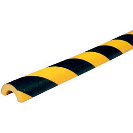 Pipe Bumper Guard, Type R30, 196-3/4"L x 2"W x 1"H, Black & Yellow