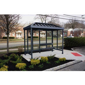 Smoking Shelter 3-Sided, Open Front, 10'L x 5'W, Vented Standing Seam Roof, DK BRZ