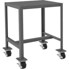 Mobile Machine Table, Steel Square Edge, 27-1/4"W x 20-3/4"D x 30-1/4"H, Gray