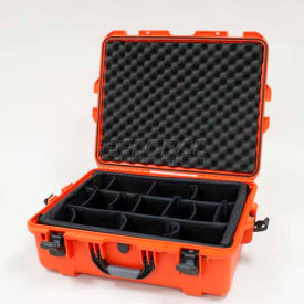 Nanuk Case w/Padded Divider, 25-1/8"L x 19-7/8"W x 8-13/16"H, Orange
