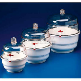 Space Saver Polycarbonate Vacuum Desiccator, 0.31 Cu. Ft., White Bottom, 1/PK