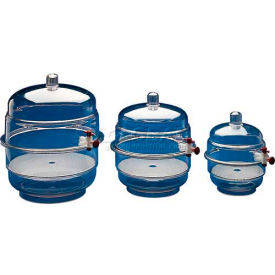 Space Saver Polycarbonate Vacuum Desiccator, 0.20 Cu. Ft., Clear Bottom, 1/PK